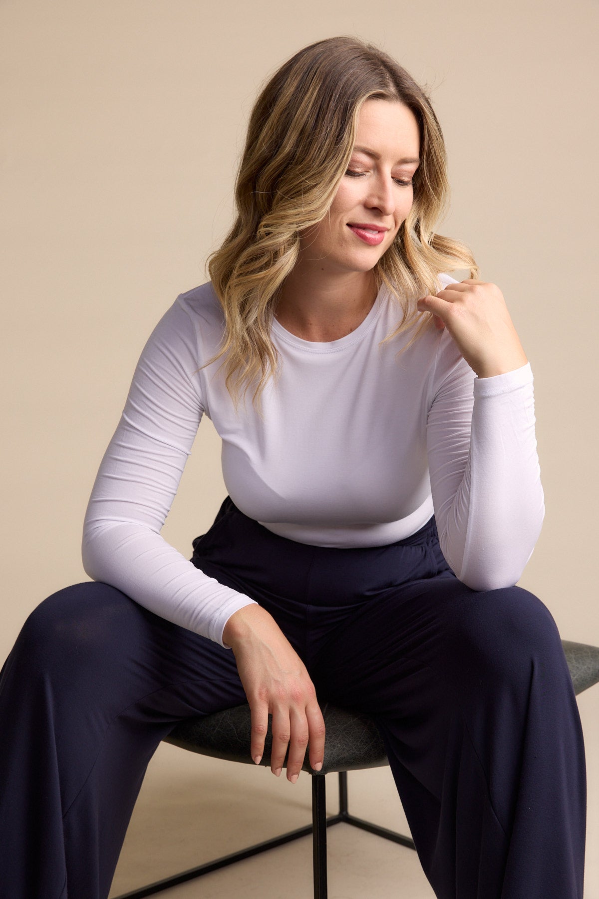 Cara Long Sleeve Top White | Elegant Classic Shirt Australia