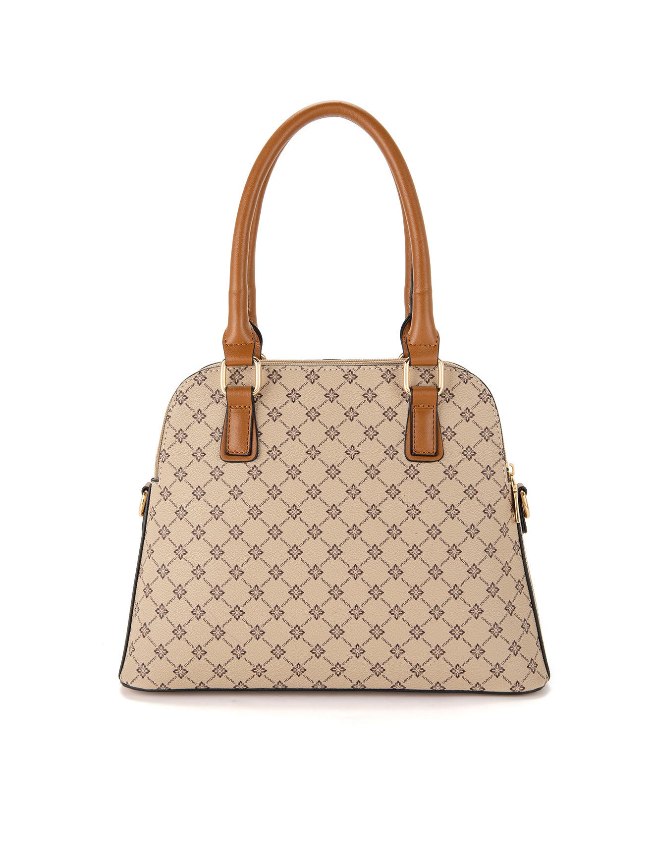 Monogram Structured Handbag with Tan Handles | Elegant Everyday Luxury Tote Australia