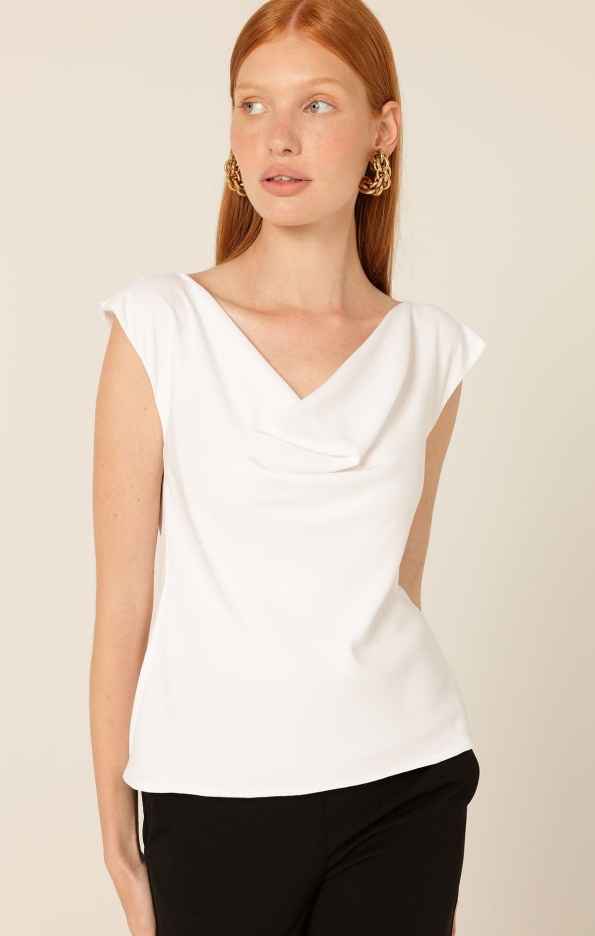 Cowl Bias Top In White by Sacha Drake - image 4