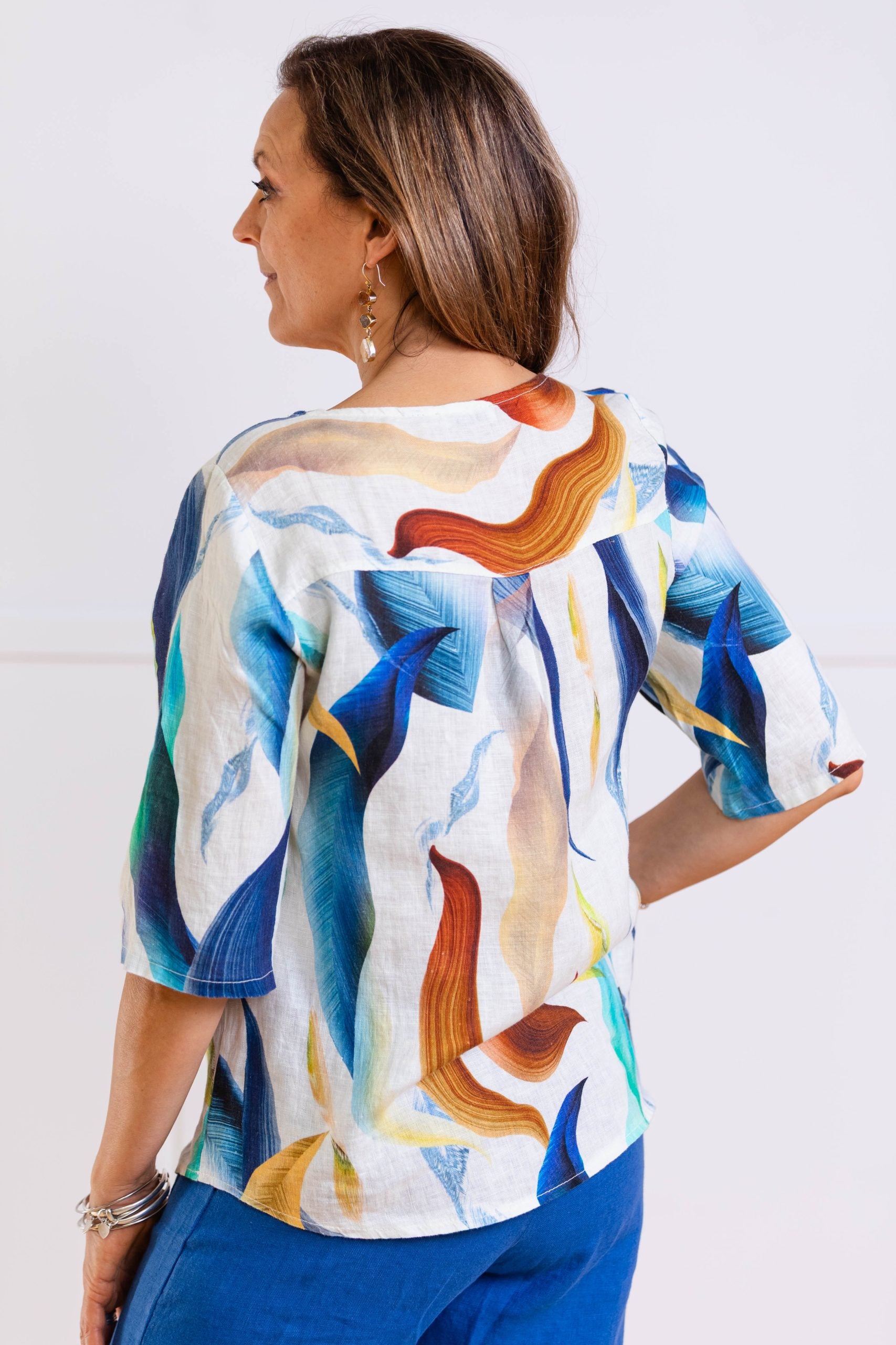 Elizabeth Scott printed linen women top
