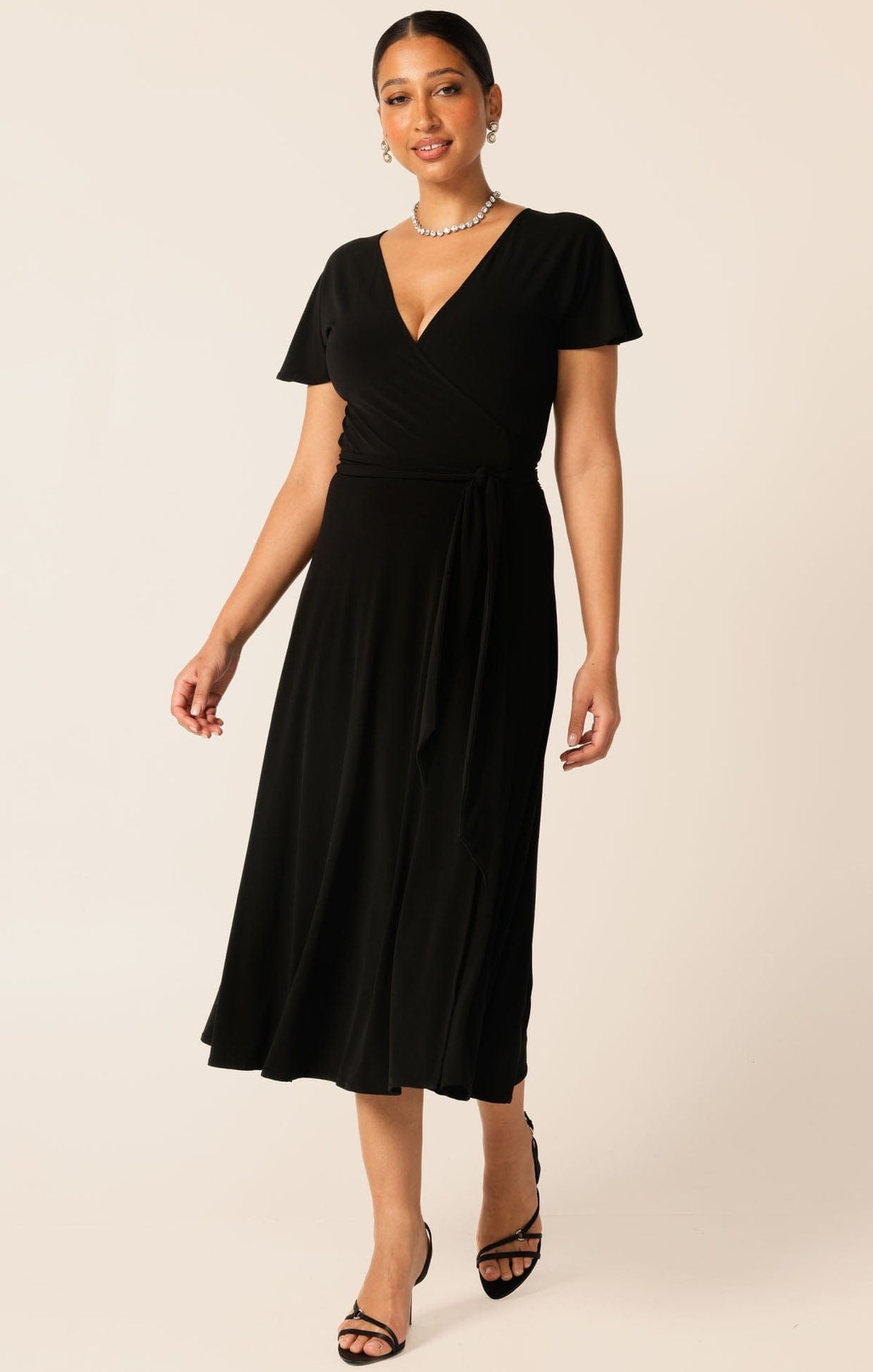 Flute Sleeve Reverse Wrap In Black by Sacha Drake - image 4