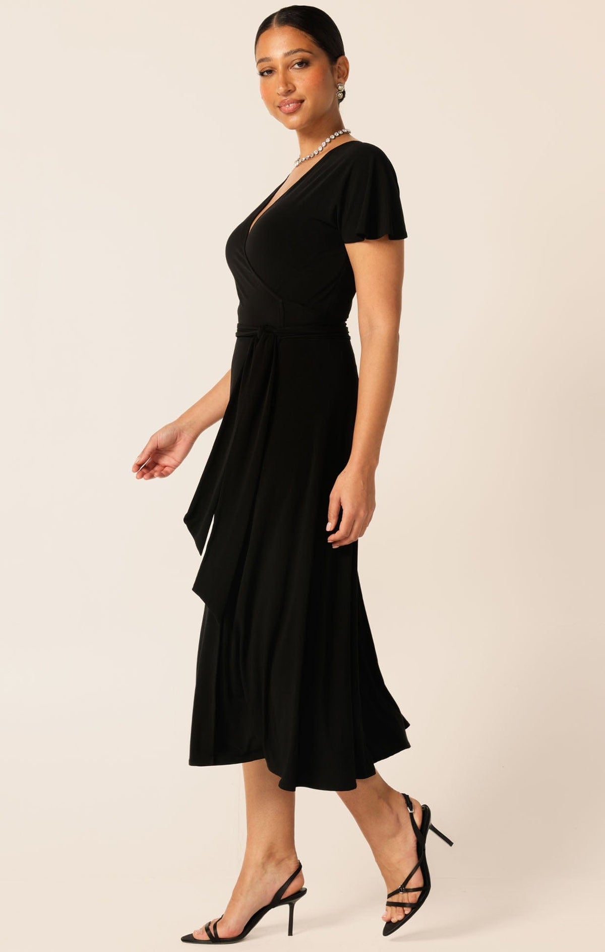 Flute Sleeve Reverse Wrap In Black by Sacha Drake - image 7