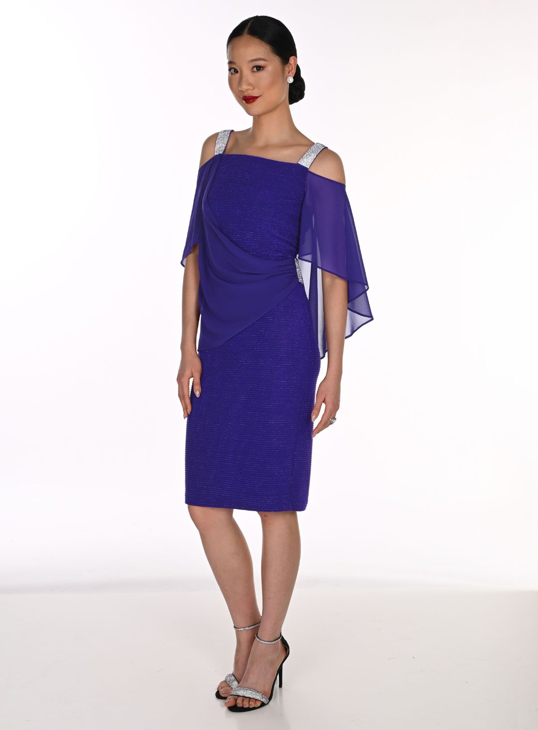 Royal Blue Draped Cocktail Dress