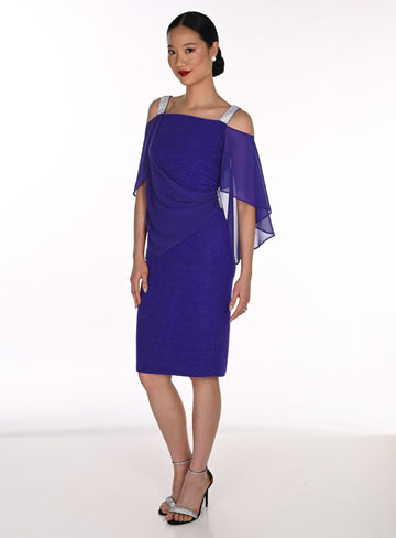 Royal Blue Draped Cocktail Dress
