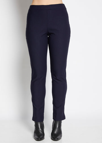 Slim Fit Navy Black Straight Pants – Minimalist Women’s Wear