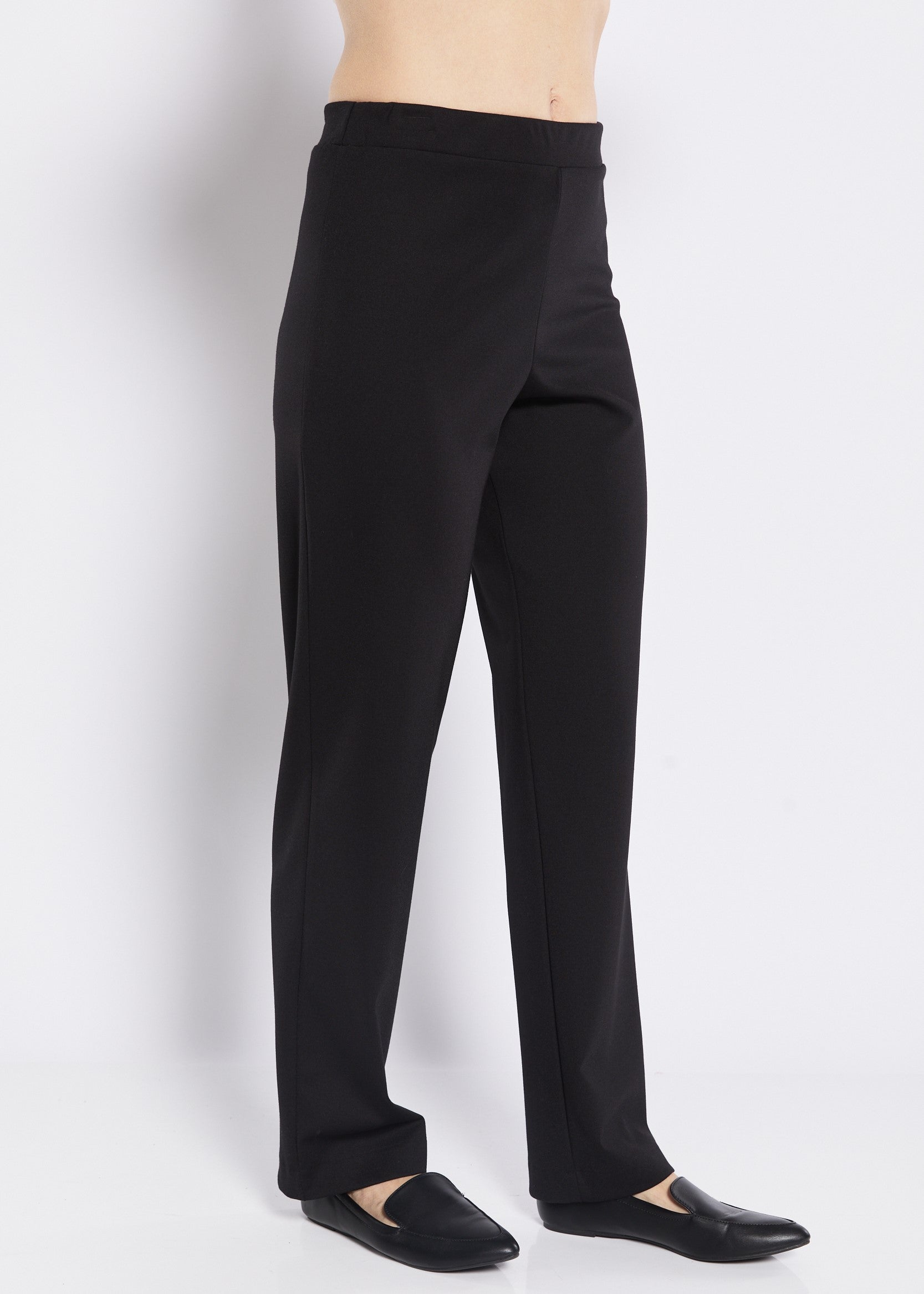Slim Fit Navy Black Straight Pants – Minimalist Women’s Wear