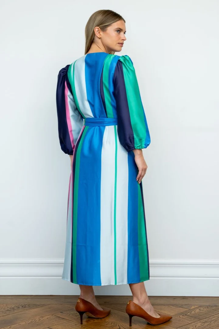 Verity Spring Bold Stripe Midi Dress | Elegant Women’s Dress Australia
