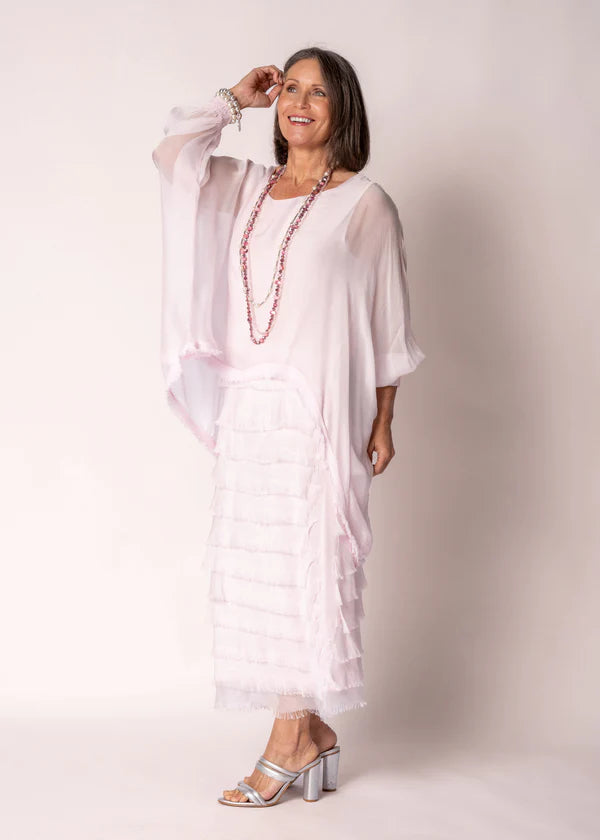 Layered pink formal dress women