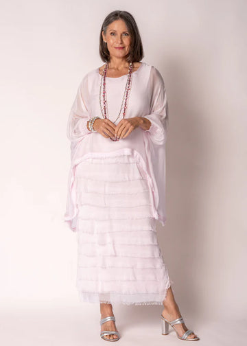 Pink layered dress front view