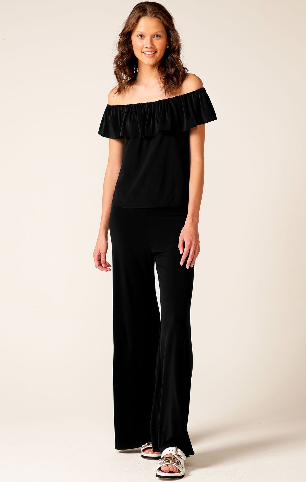 Off Shoulder Frill Top In Black by Sacha Drake - image 3