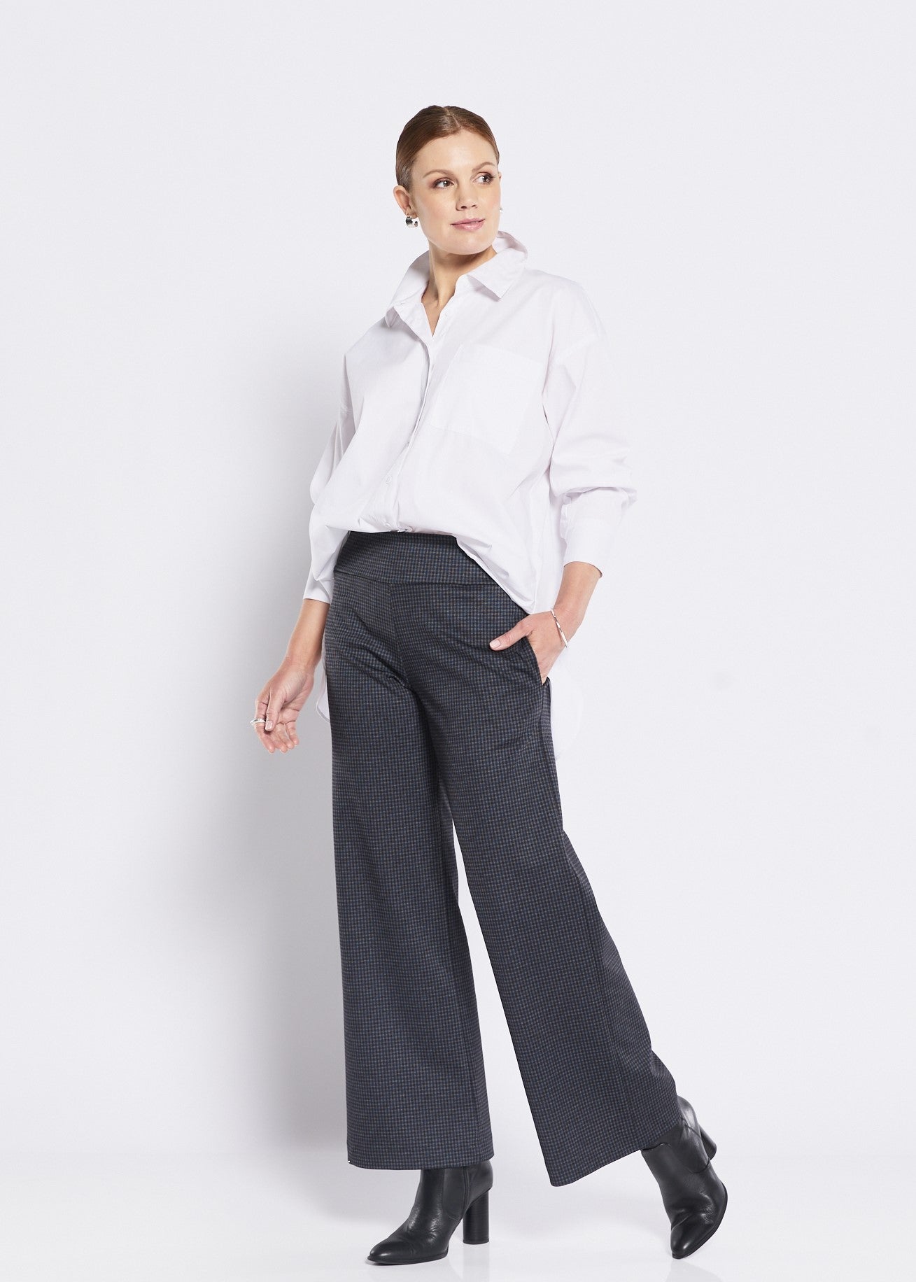 black check wide leg pants women workwear outfit Australia Showies Boutique