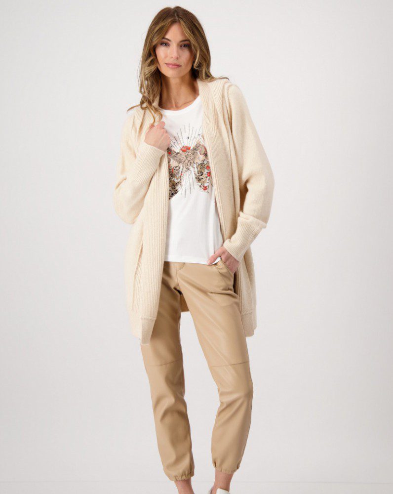 Monari Butterfly Print Top | Off White Cotton Modal Tee