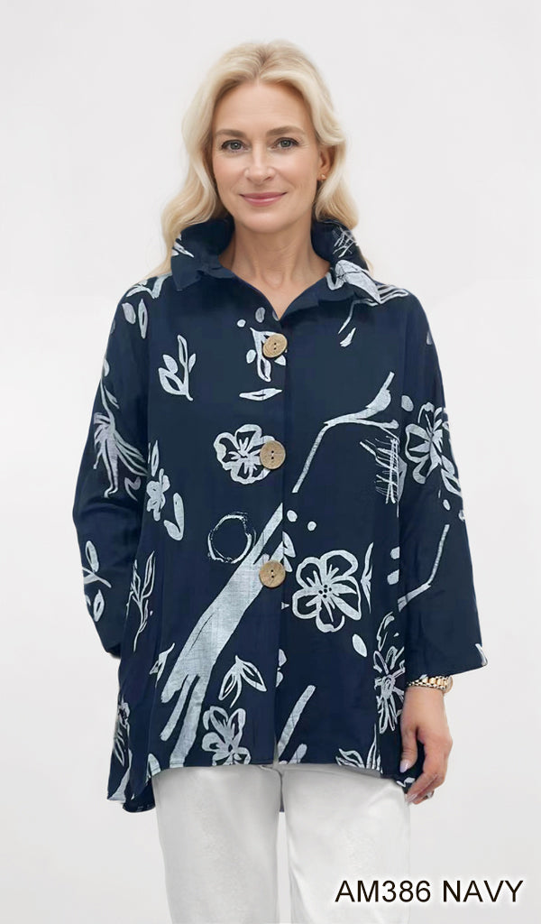 Classic navy print women top
