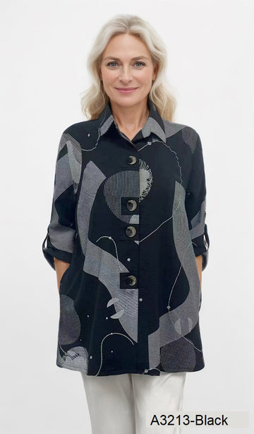 Black Shadowline Shirt | Modern Viscose Blend Shirt Australia